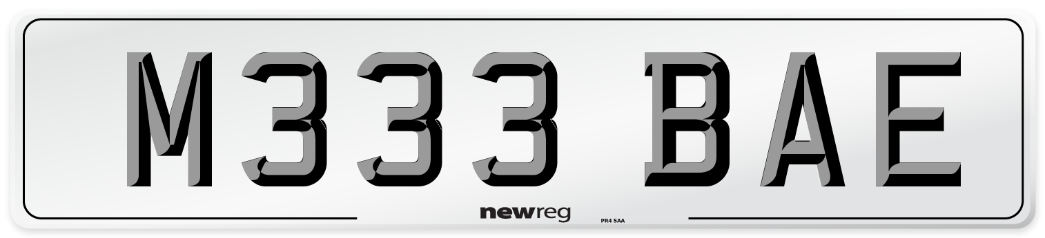 M333 BAE Number Plate from New Reg